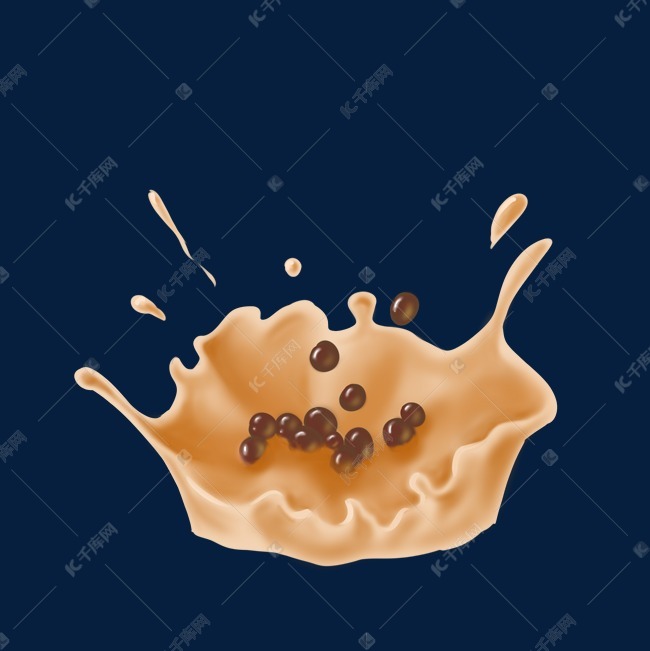 飞溅牛奶奶茶插画