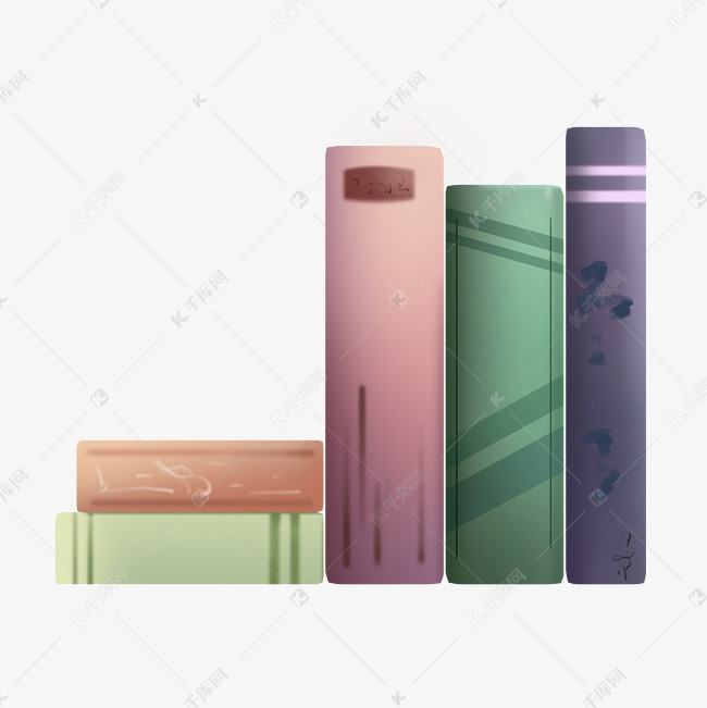 现代书籍笔记本蓝紫色堆叠侧面书