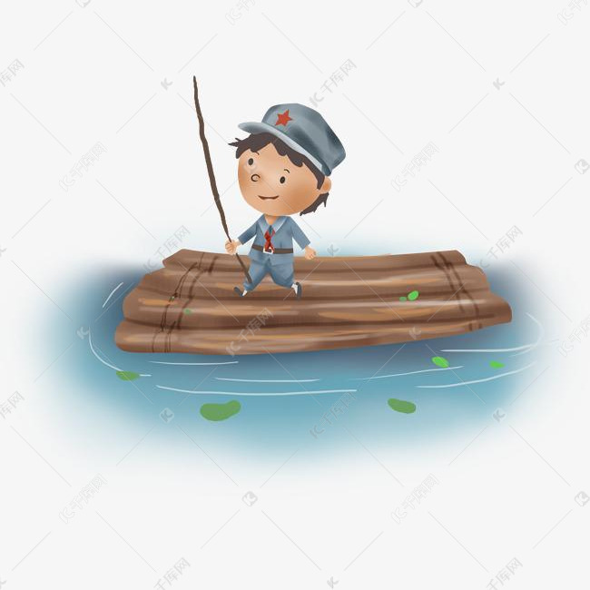 爱国教育红军和竹筏