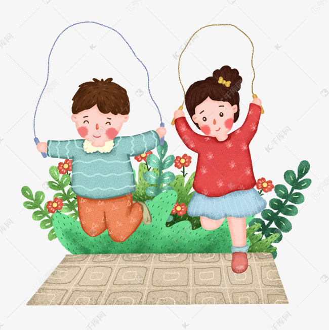 跳绳的小朋友png免抠图