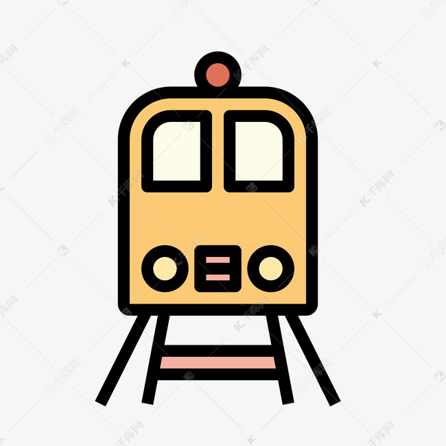 地铁电车卡通免扣素材