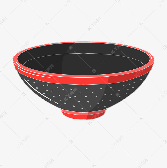 黑色的碗手绘插画