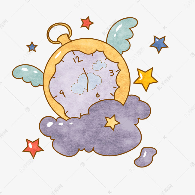卡通云朵时钟png