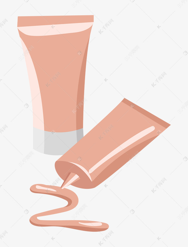 手绘粉色粉底液