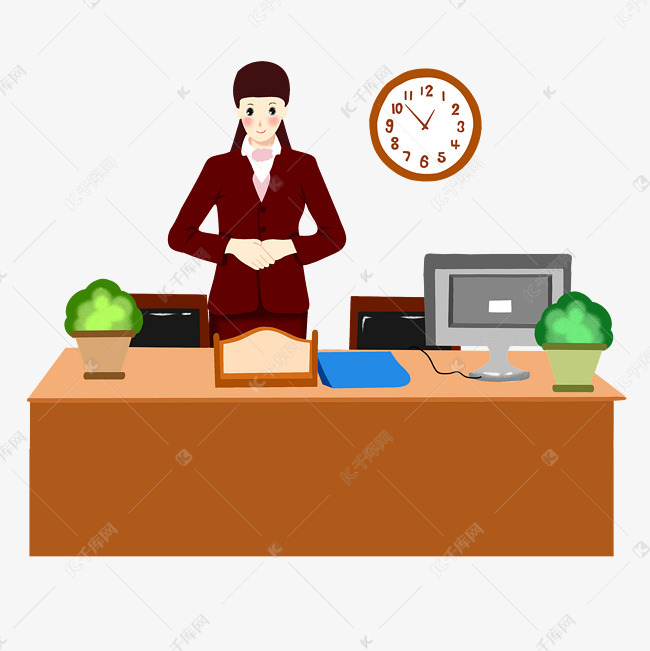 前台招聘人物插画