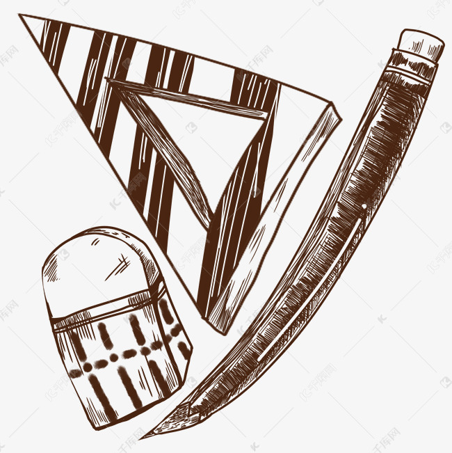 线描文具三角尺