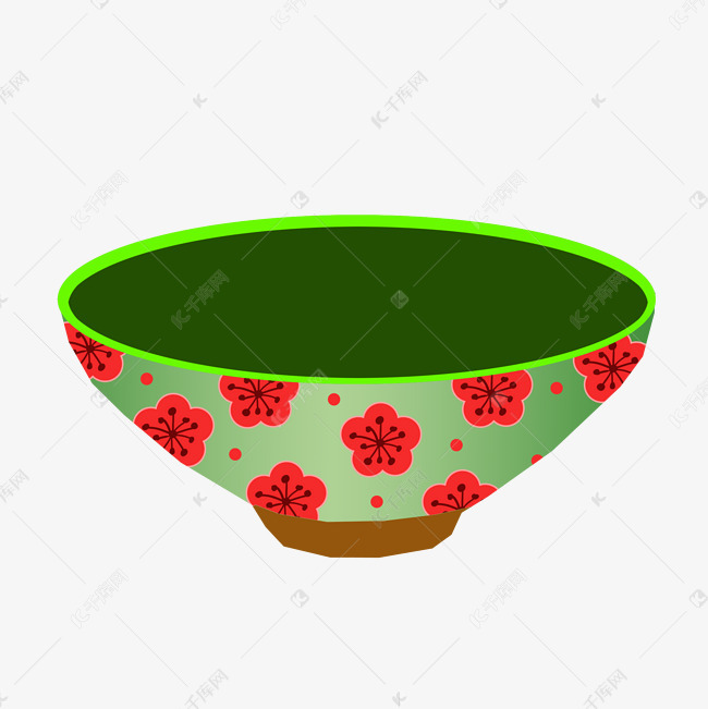 创意花色饭碗插画