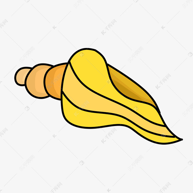 黄色小螺号矢量插画