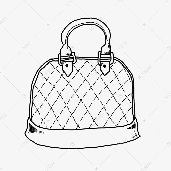 黑色手提包线稿