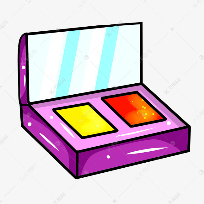 彩色手绘化妆盒子元素