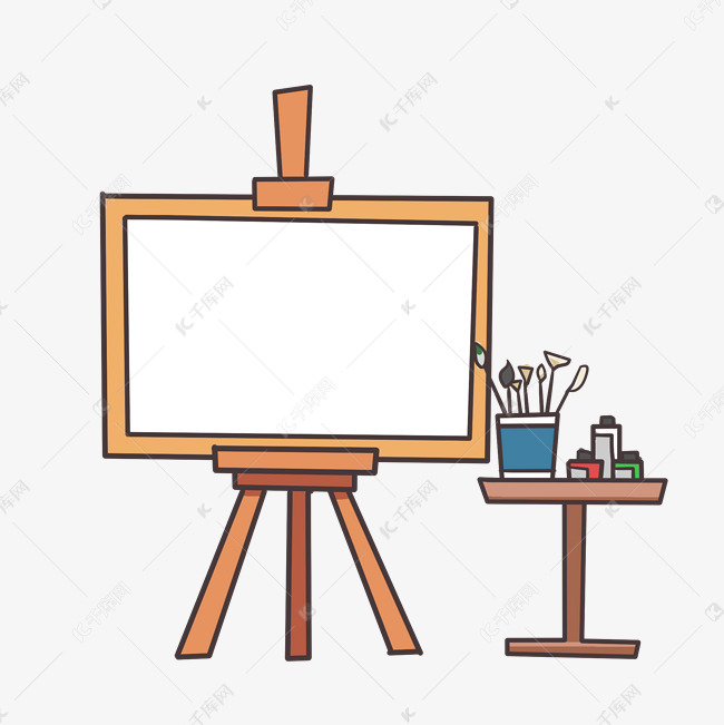 手绘绘画画板插画