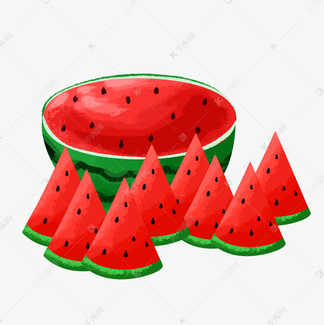 切开的一个大西瓜很多块