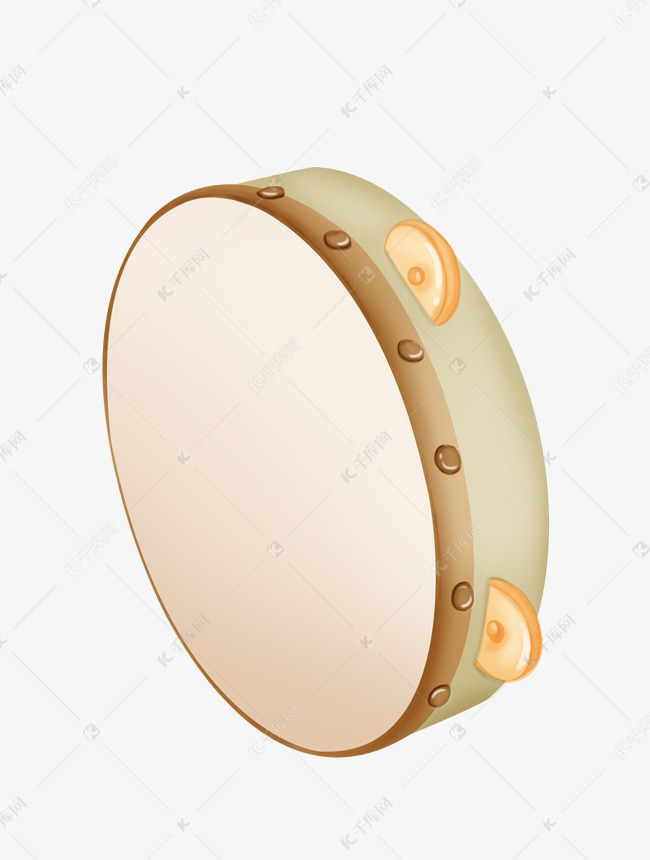 一个黄色手鼓插画