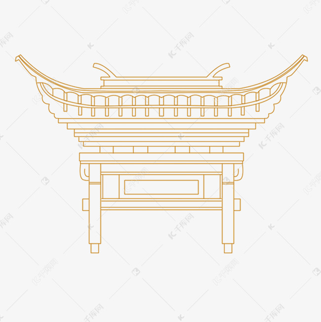 灰色飞檐建筑元素