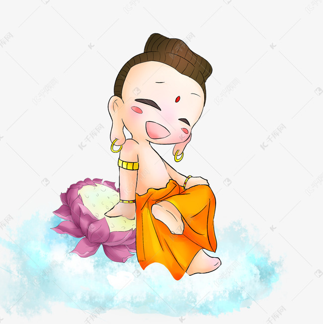 手绘地藏王菩萨插画