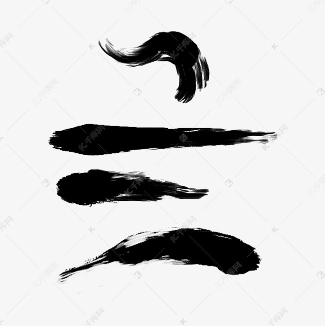 黑色中国毛笔笔刷