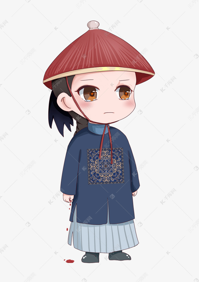 手绘古代官员q版卡通可爱免抠素