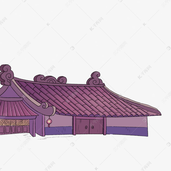 古代房屋卡通png素材