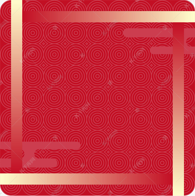 红色中国风图案矢量海报边框文字