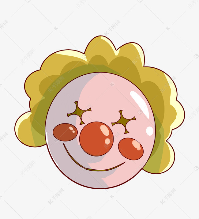 卡通红鼻子小丑插画