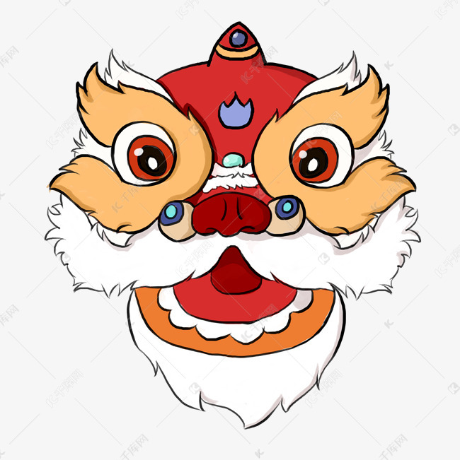 手绘张嘴的龙头插画