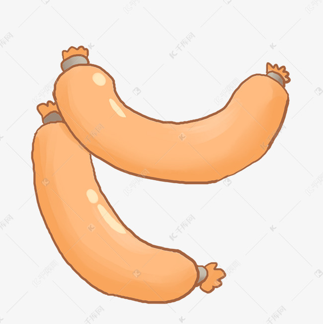 香辣猪肉火腿肠插画