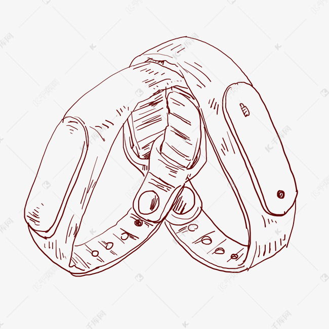 线描手环装饰插画