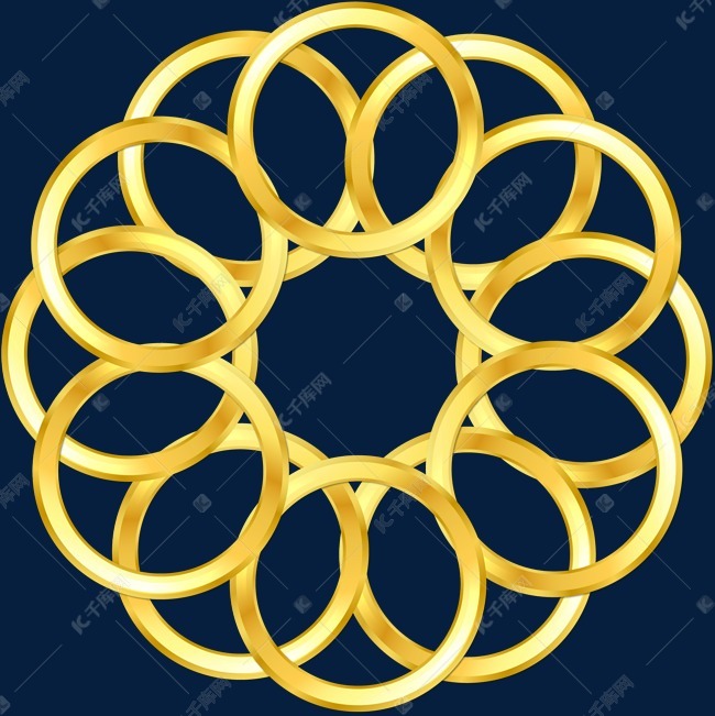 金色圆圈矢量装饰