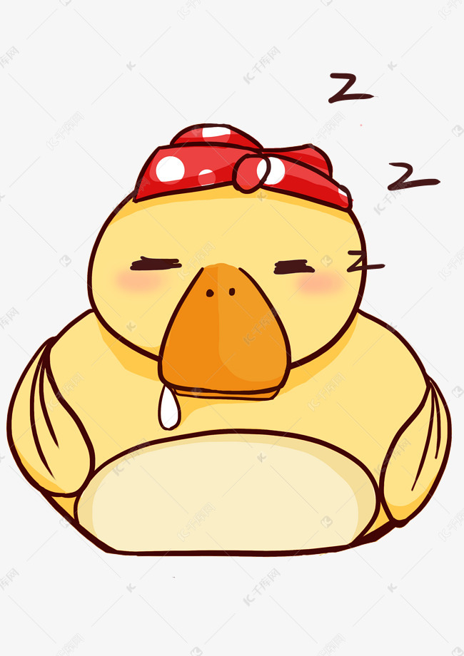 呼呼的睡觉小黄鸭