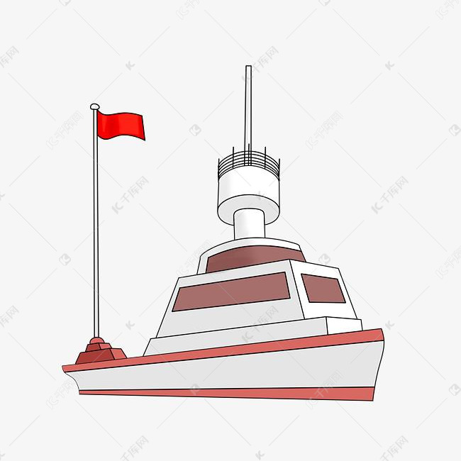 手绘大型海轮