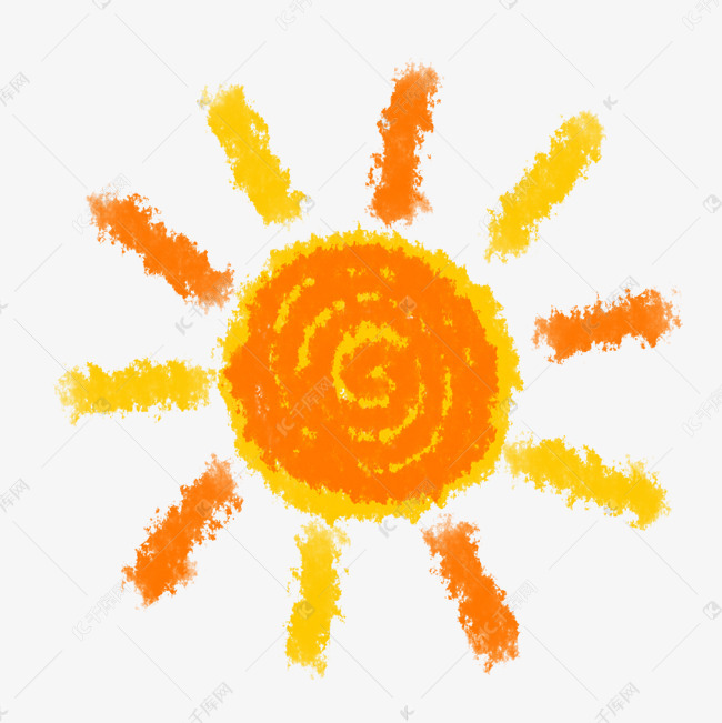 手绘太阳光线插画