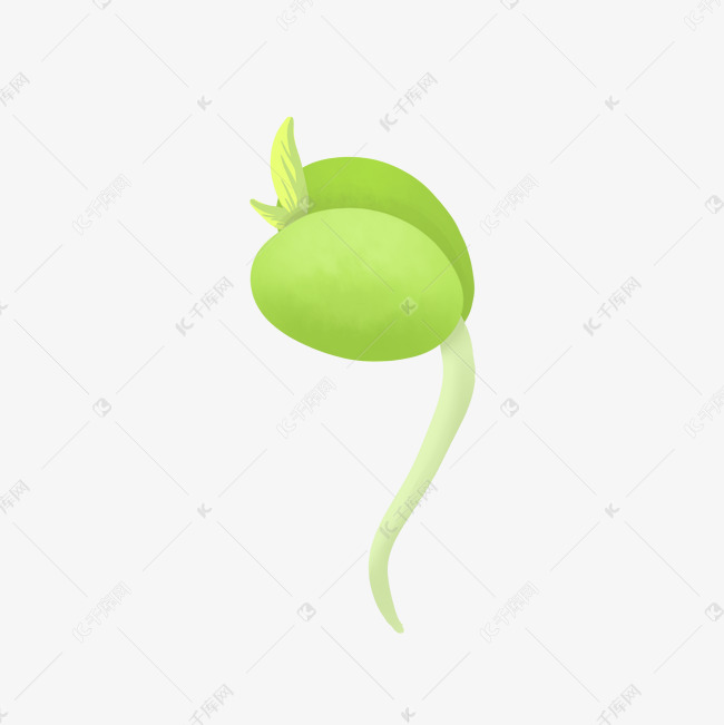 卡通手绘png格式的豆芽图像