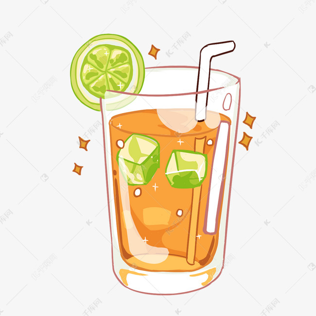 夏日手绘冰凉柠檬茶