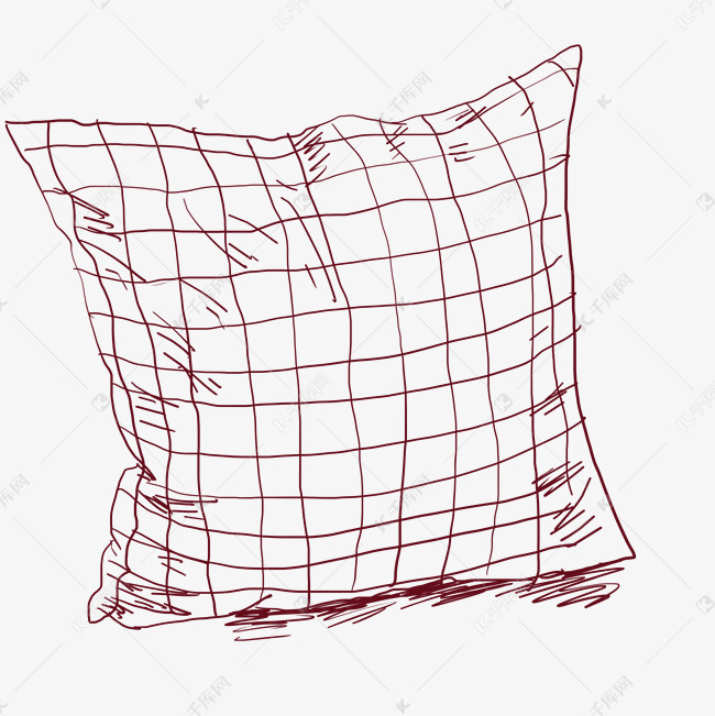 创意线描枕头插画