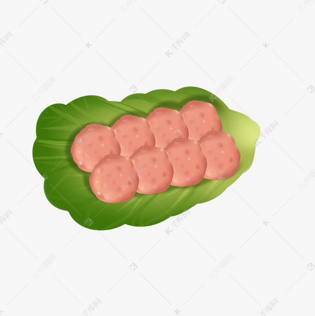 肉丸插画手绘食物