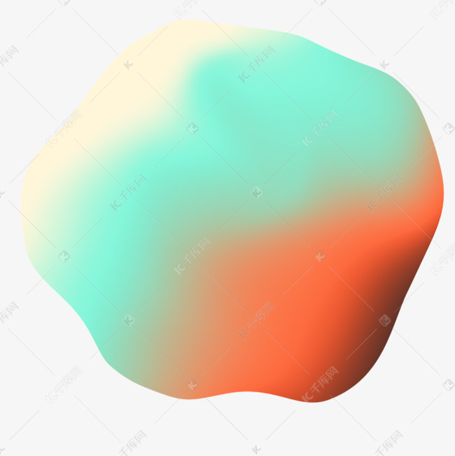 橙绿色渐变图形