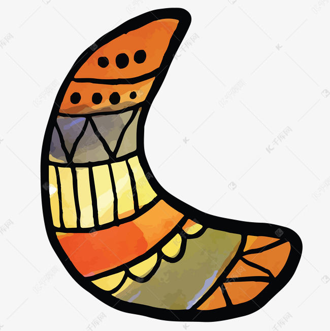 彩色的牛角免抠图