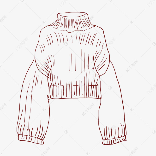 灯笼线描毛衣插画