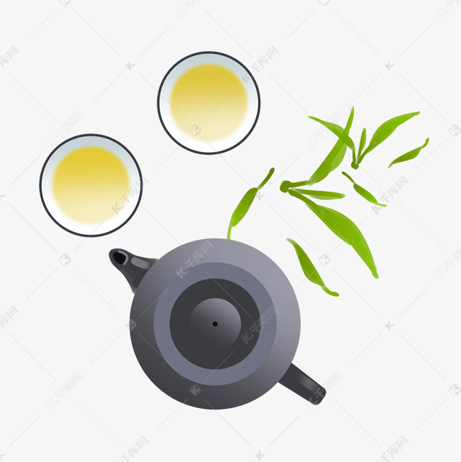 手绘谷雨茶水插画