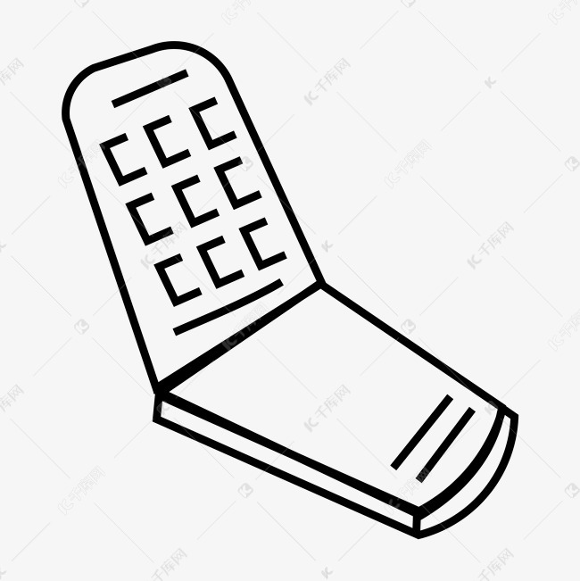 简笔老式翻盖手机