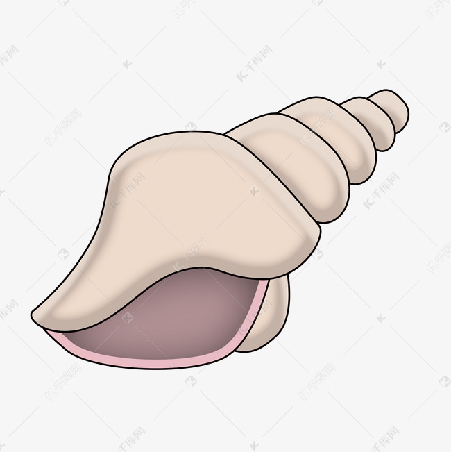 卡通海螺贝壳png素材