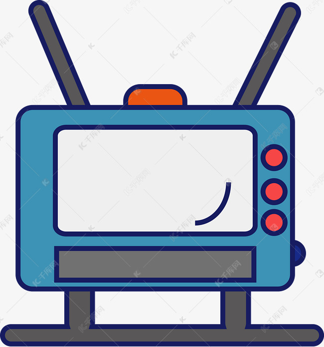 卡通可爱电视机玩具矢量图
