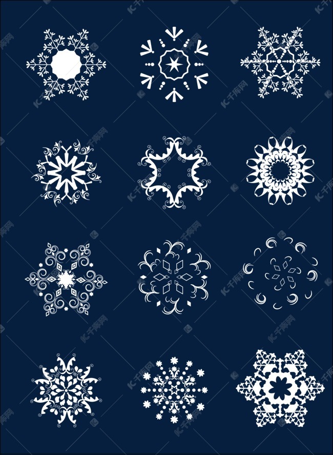 冬季雪花花纹装饰