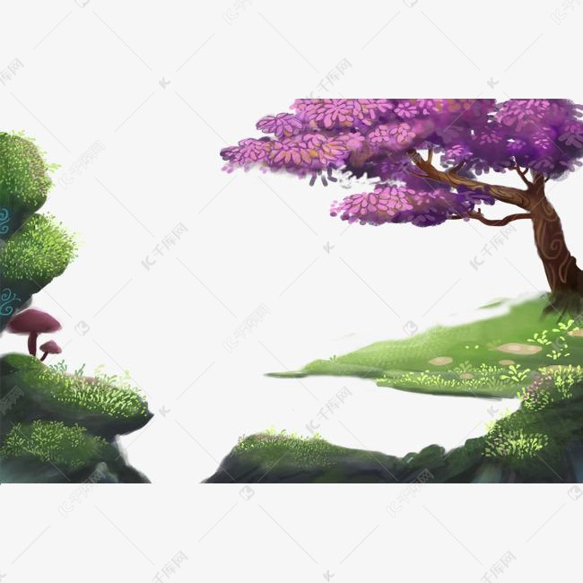 手绘矢量粉色落樱装饰插画素材