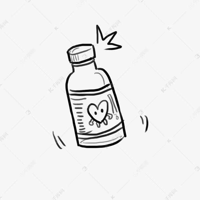 儿童节简笔速写手绘涂鸦瓶子