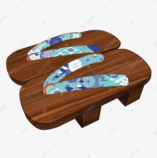 日本的鞋子木屐插画