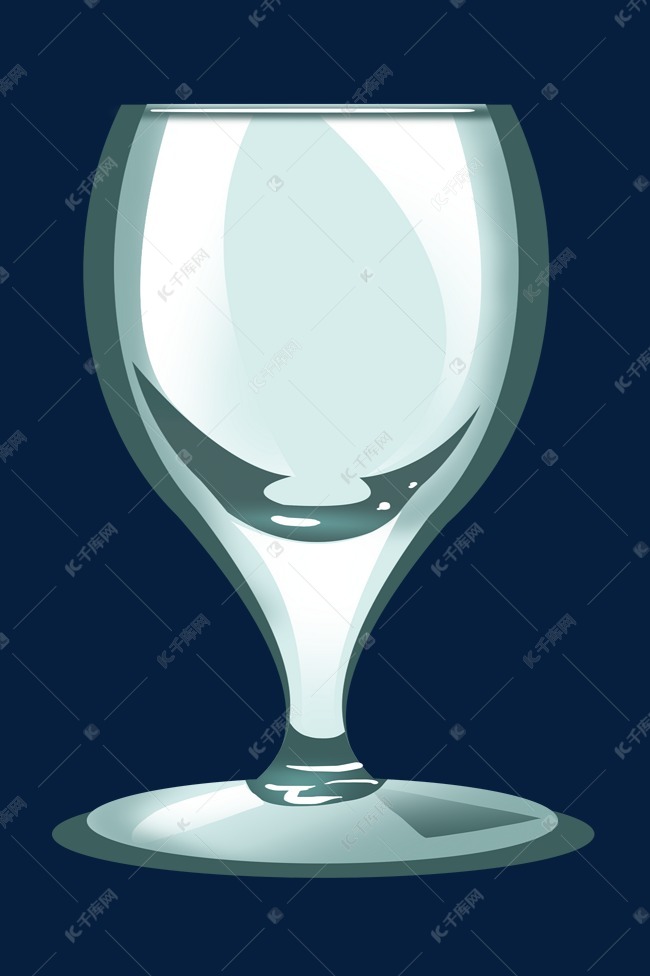 厚玻璃酒杯卡通插画