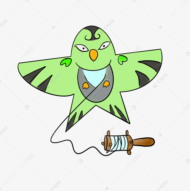 风筝飞舞卡通插画