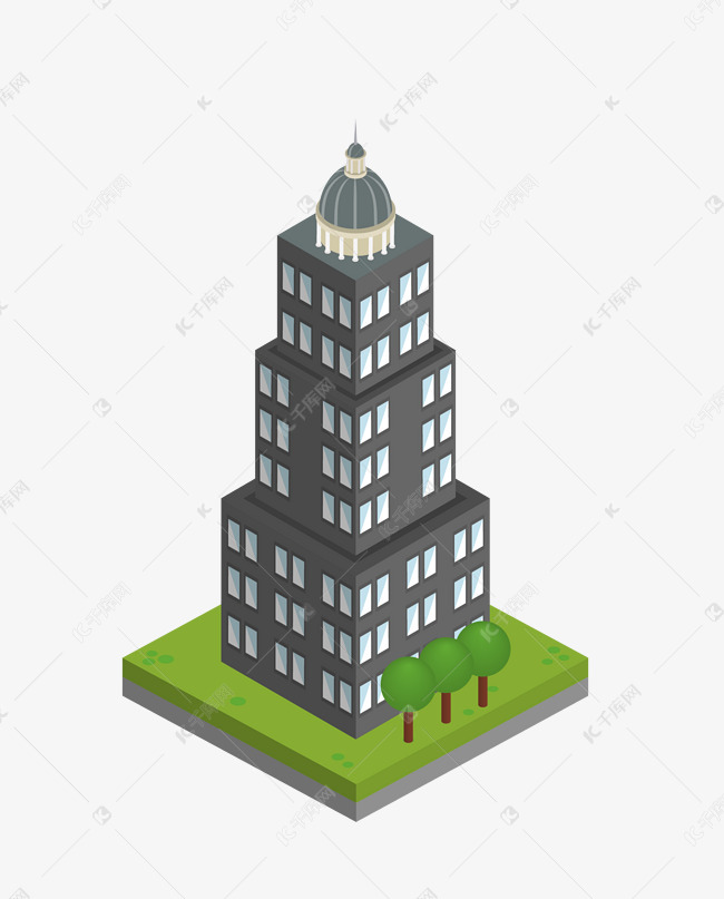 建筑高楼卡通插画