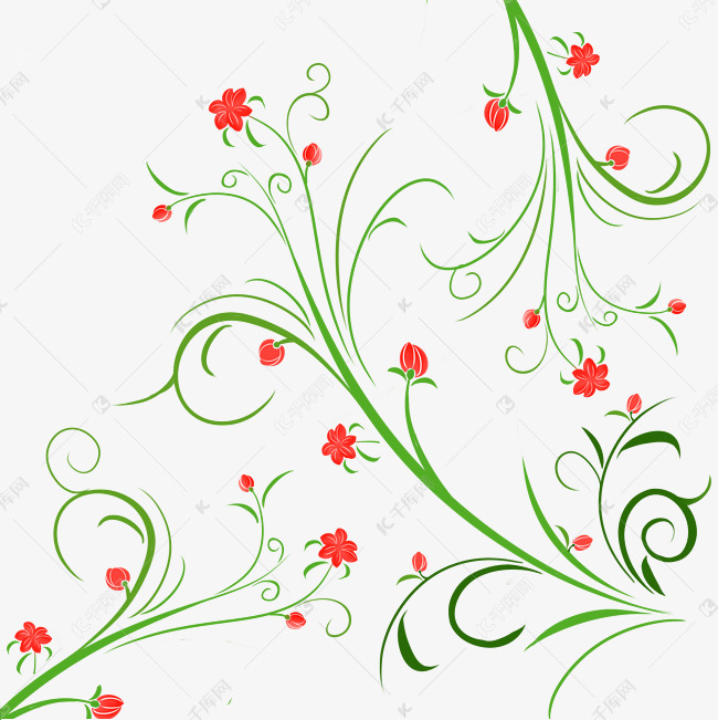 春季唯美花藤插画